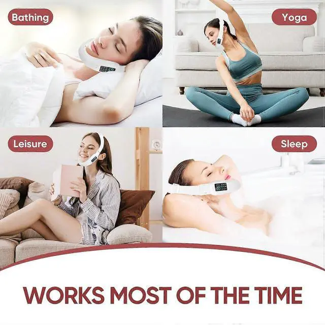 Alt view image 5 of 5 - Ecocleanpath Intelligent V-Face Device: 8 Modes & 15 Intensities for Double Chin Reduction & Jawline Contouring - White