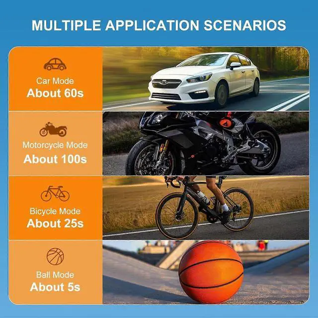 Alt view image 3 of 5 - Ecocleanpath 7800mAh 150PSI Portable Tire Inflator with LED Light & USB Charging for Cars, Bikes, Balls