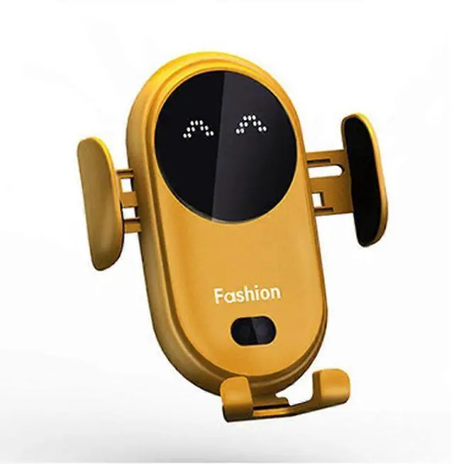 Main image of Ecocleanpath 15W Qi Fast Wireless Car Charger Mount, Auto Clamping Phone Holder for iPhone & Samsung (Yellow)