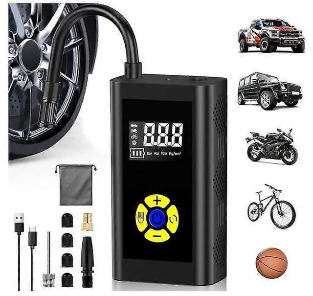 Main image of Ecocleanpath 150PSI Cordless Tire Inflator, Portable Air Compressor with LCD Display, Fast Car Tire Pump (Black)