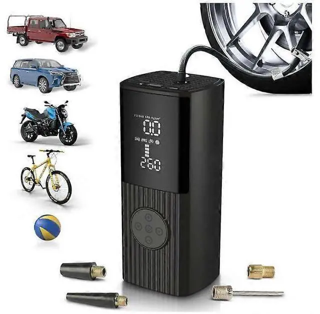 Main image of Ecocleanpath TireJuice 150 PSI Portable Air Compressor | Cordless Tire Inflator for Car, Bike, Ball (Black)