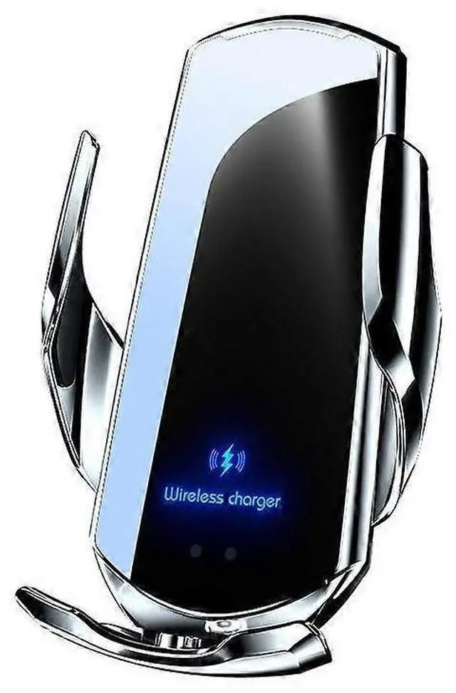 Main image of Ecocleanpath Q3 Smart Sensor Car Phone Holder & 15W Qi Fast Wireless Charger for iPhone & Android (Silver)