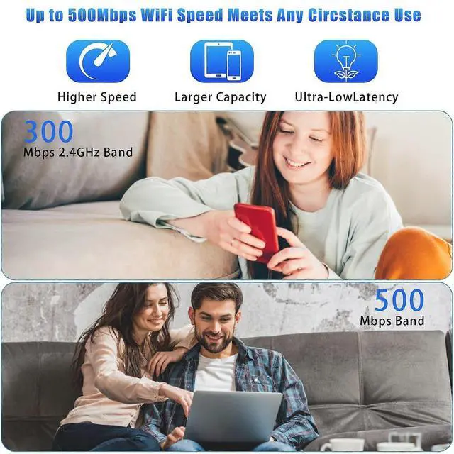 Alt view image 2 of 5 - Ecocleanpath 300Mbps WiFi Extender (White) - Dual Ethernet Ports, Wall Plug Range Booster