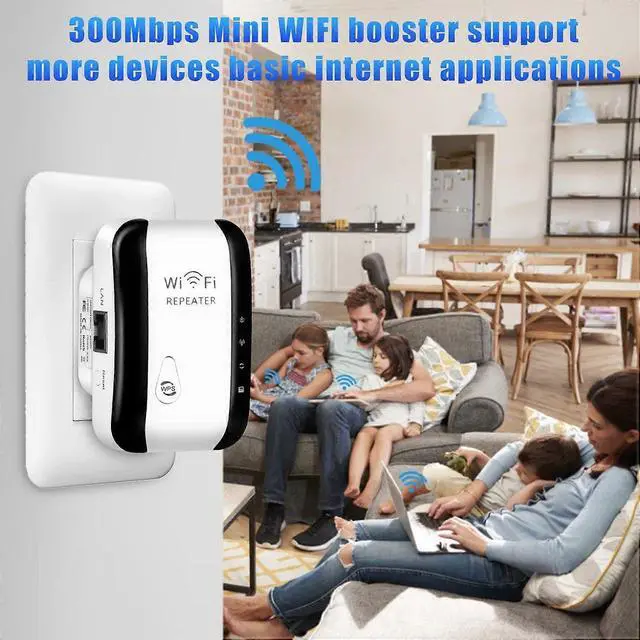 Alt view image 4 of 5 - Ecocleanpath 300Mbps WiFi Extender (White) - Dual Ethernet Ports, Wall Plug Range Booster