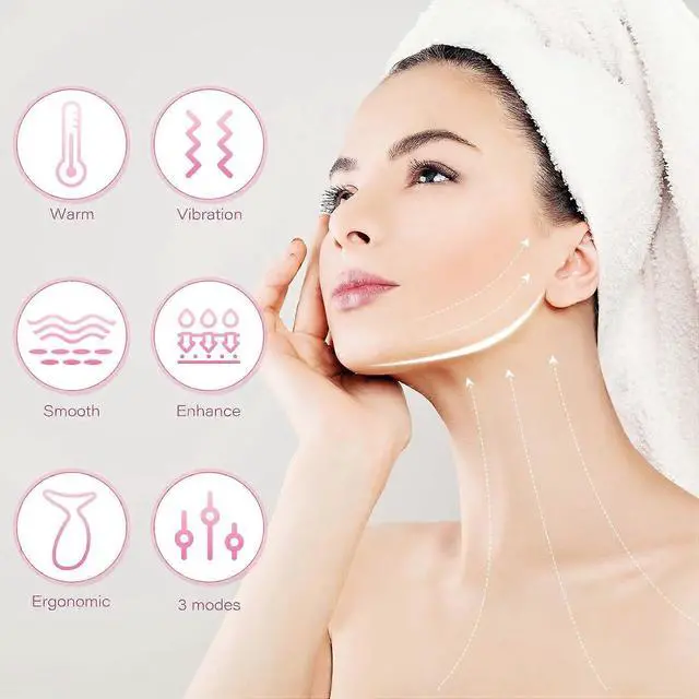 Alt view image 3 of 5 - Ecocleanpath White 3-in-1 Face & Neck Massager for Skin Care - Vibration Tension Relief & Rechargeable