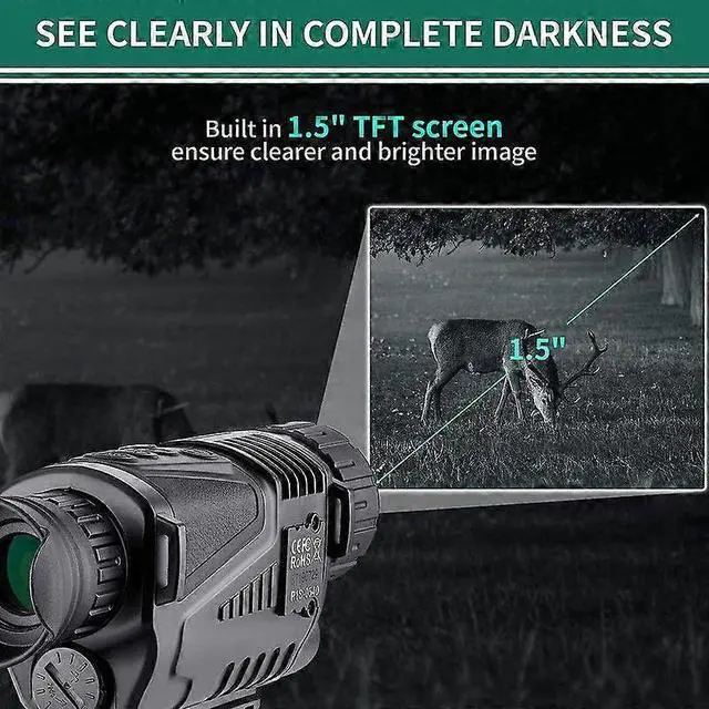 Alt view image 2 of 5 - Ecocleanpath Te3230818 Digital Night Vision Monocular, 5X Optical Zoom, 200m Range, HD Video & Photo
