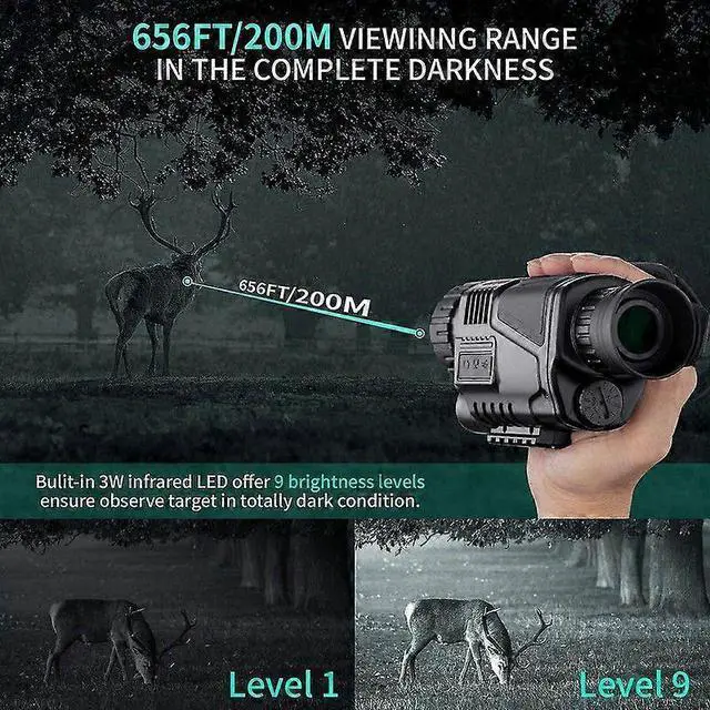 Alt view image 3 of 5 - Ecocleanpath Te3230818 Digital Night Vision Monocular, 5X Optical Zoom, 200m Range, HD Video & Photo