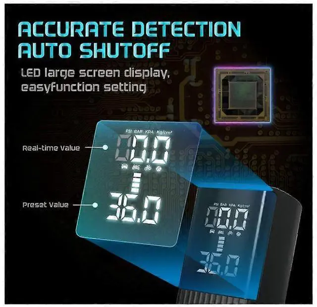 Alt view image 4 of 5 - Ecocleanpath 180 PSI Portable Air Compressor - 20000mAh Fast Tire Inflator with LED Display for Cars, Bikes