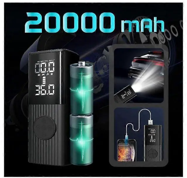 Alt view image 5 of 5 - Ecocleanpath 180 PSI Portable Air Compressor - 20000mAh Fast Tire Inflator with LED Display for Cars, Bikes