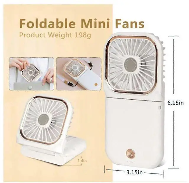 Alt view image 2 of 5 - Ecocleanpath FS04025 4-in-1 Portable Neck Fan with 3000mAh Power Bank, 3 Speeds & 20H Runtime