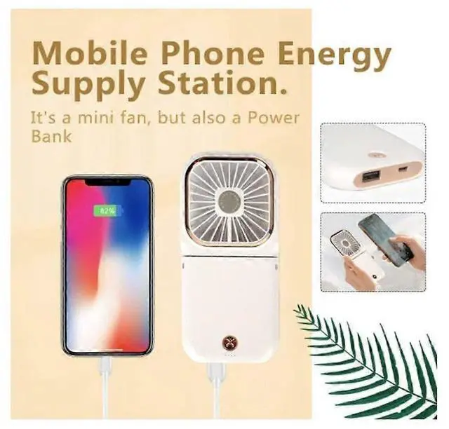 Alt view image 4 of 5 - Ecocleanpath FS04025 4-in-1 Portable Neck Fan with 3000mAh Power Bank, 3 Speeds & 20H Runtime