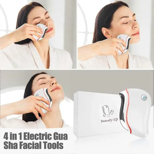 Alt view image 4 of 5 - Ecocleanpath White 4-in-1 Electric Gua Sha Tool with Heat, Vibration & Red Light Therapy for Face & Neck
