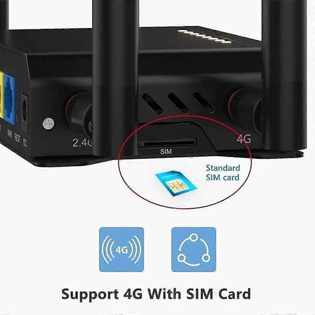Alt view image 4 of 5 - Ecocleanpath Unlocked 4G LTE Router with SIM Slot, Detachable Antennas & USB Port - Industrial Metal Case (Black)