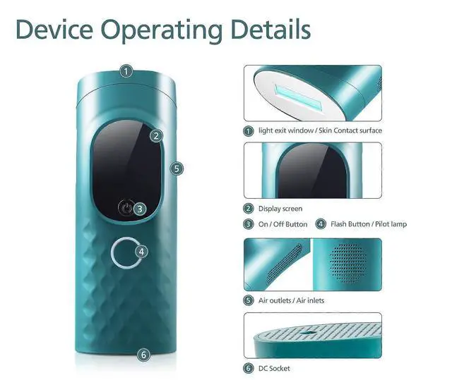 Alt view image 4 of 5 - Ecocleanpath Laser Hair Removal Device for Women & Men, 5-Levels & Ice Cooling, 999K Flashes for Permanent Results