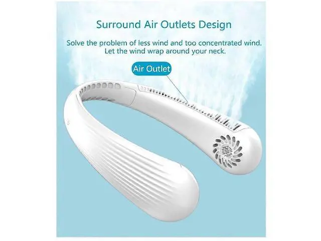 Alt view image 4 of 5 - Ecocleanpath Chonus FS_zzh_0615_34 Portable Neck Fan, Hands-Free USB Rechargeable with 3 Speeds