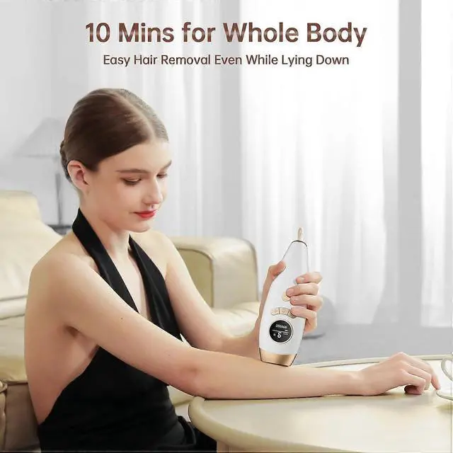 Alt view image 4 of 5 - Ecocleanpath White IPL Laser Hair Removal Device for Women & Men, 999,900 Flashes, 9 Levels, Full Body Use