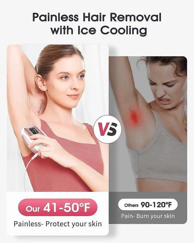 Alt view image 2 of 5 - Ecocleanpath 3-in-1 IPL Laser Hair Removal with Cooling - 9 Levels, Painless Device for Women & Men, Full Body Home Use - White