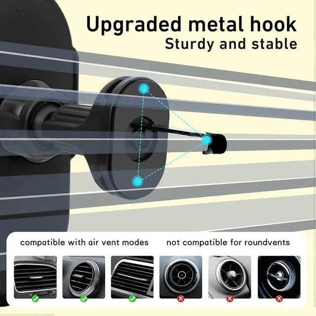 Alt view image 4 of 5 - Ecocleanpath 15W Qi Fast Wireless Car Charger Mount, Auto Clamping Phone Holder for iPhone & Samsung (Blue)