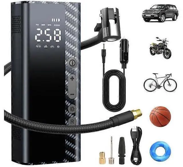 Main image of Ecocleanpath 4-in-1 Cordless Tire Inflator, 150PSI Fast Air Compressor with 12000mAh Battery & LED Display (Black)