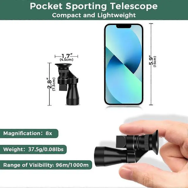 Alt view image 2 of 5 - Ecocleanpath 8x20 Mini Pocket Monocular Telescope - Waterproof, HD Zoom for Bird Watching & Outdoor Adventures