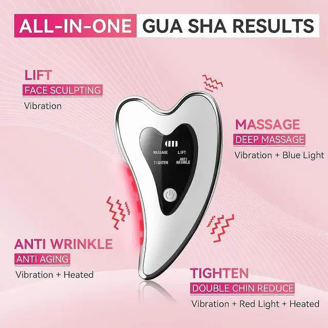 Alt view image 2 of 4 - Ecocleanpath Electric Gua Sha Facial Tool with Heat, Vibration & Red Light - Anti-Aging Face Sculpting & Puffiness Massager