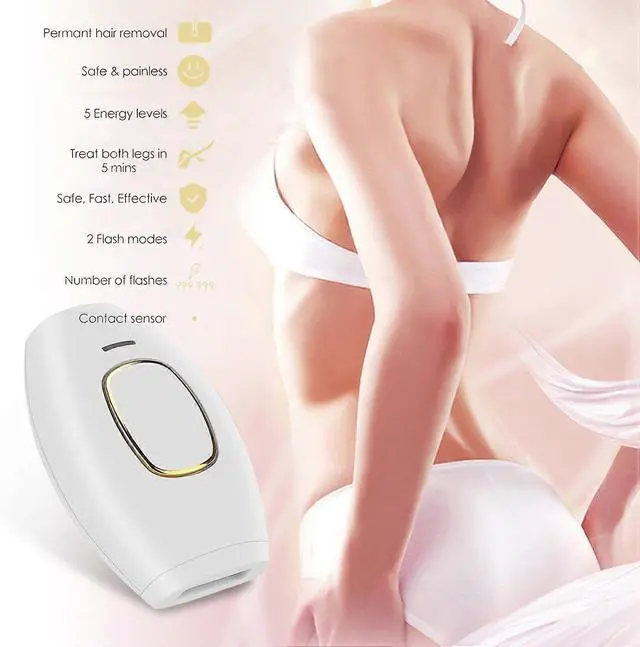 Alt view image 4 of 4 - Ecocleanpath IPL Laser Hair Removal Device for Women & Men, 999999 Flashes Full Body Treatment - White