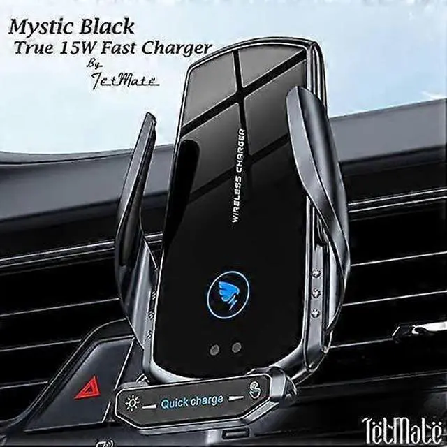 Alt view image 2 of 5 - Ecocleanpath 15W Qi Fast Wireless Car Charger & Phone Holder, 360° Rotation, Touch Screen, Red