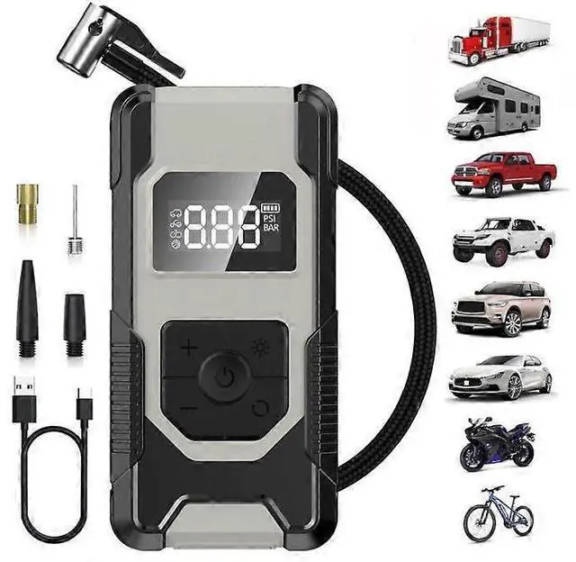 Main image of Ecocleanpath 150PSI Cordless Tire Inflator with LCD Display, Portable Air Compressor for Car Tires (Black)