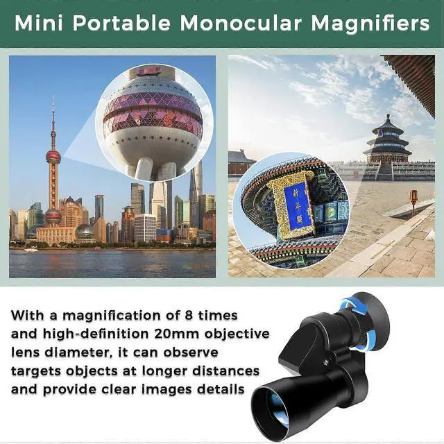 Alt view image 5 of 5 - Ecocleanpath 8x20 Mini Pocket Monocular Telescope - Waterproof, HD Zoom for Bird Watching & Outdoor Adventures