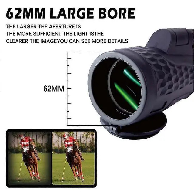 Alt view image 3 of 5 - Ecocleanpath 18x62 HD Monocular Telescope with Tripod & Phone Holder, BAK4 Prism for Bird Watching, Hunting, Camping