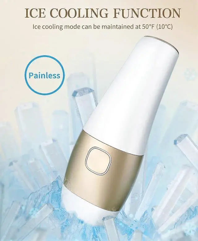 Alt view image 4 of 4 - Ecocleanpath Painless Ice Cooling IPL Laser Hair Removal Device for Women & Men, At-Home Permanent Hair Remover for Legs, Armpits, Bikini