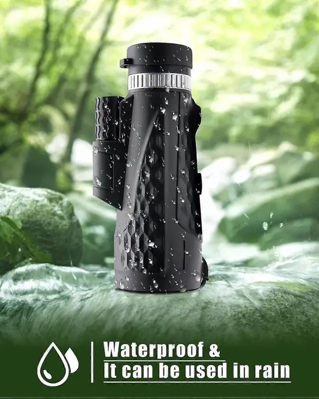 Alt view image 4 of 5 - Ecocleanpath 80x100 High Power Monocular Telescope with BAK4 Prism, Waterproof & Smartphone Adapter for Bird Watching & Travel