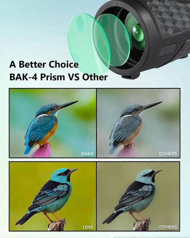 Alt view image 5 of 5 - Ecocleanpath 80x100 High Power Monocular Telescope with BAK4 Prism, Waterproof & Smartphone Adapter for Bird Watching & Travel