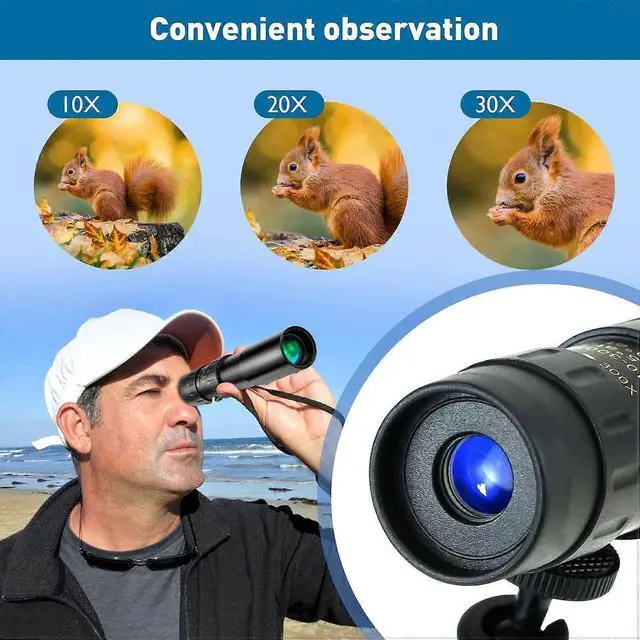 Alt view image 2 of 5 - Ecocleanpath 10x-300x Zoom Monocular Telescope with BAK4 Prism & Metal Case, High-Powered for Adults, Tripod & Phone Adapter