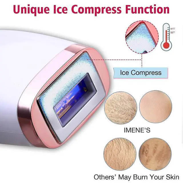 Alt view image 3 of 4 - Ecocleanpath IMENE IPL Hair Removal Device with Ice Cooling, 500K Flashes for Women & Men, Painless At-Home Treatment