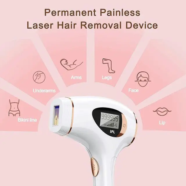 Alt view image 2 of 5 - Ecocleanpath IPL Laser Hair Removal Device, 999,999 Flashes, 5 Energy Levels, for Face, Body & Bikini Line (White)