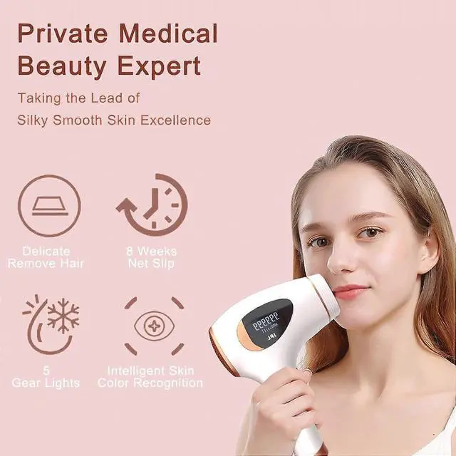 Alt view image 3 of 5 - Ecocleanpath IPL Laser Hair Removal Device, 999,999 Flashes, 5 Energy Levels, for Face, Body & Bikini Line (White)