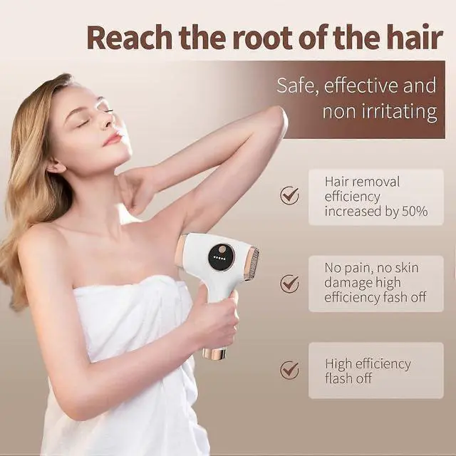 Alt view image 3 of 5 - Ecocleanpath Advanced IPL Laser Hair Removal System - 5 Intensity Settings, Goggles & Shaver, White