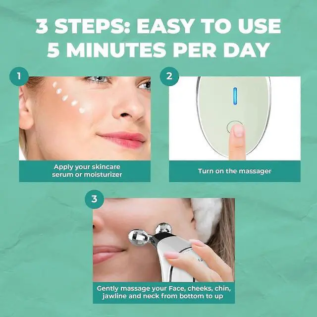 Alt view image 3 of 5 - Ecocleanpath White Microcurrent Facial Device - 6-in-1 Anti-Aging, Lifts & Firms in 5 Min Daily, 50 Uses Per Charge