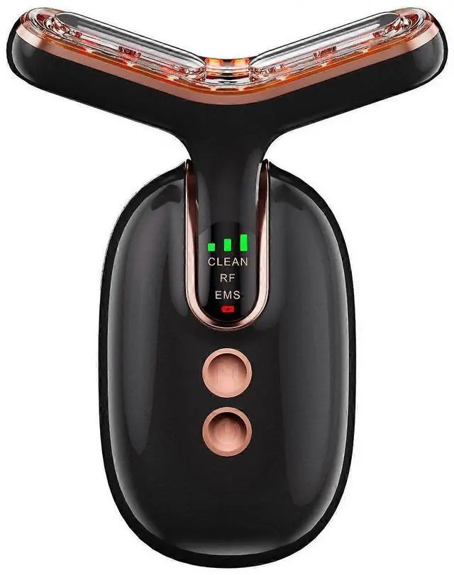 Main image of Ecocleanpath Black Face & Neck Massager with Vibration & Heat - 5-in-1 Contouring Tool for Double Chin & Skin Care