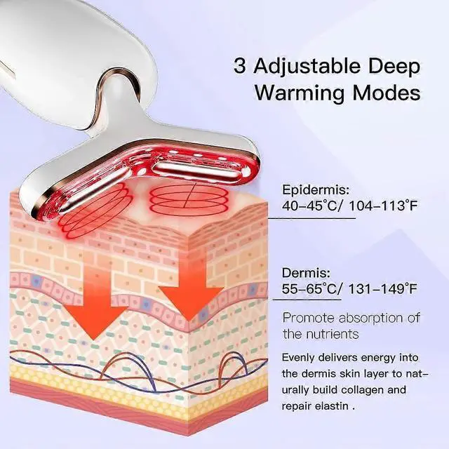 Alt view image 3 of 5 - Ecocleanpath Black Face & Neck Massager with Vibration & Heat - 5-in-1 Contouring Tool for Double Chin & Skin Care