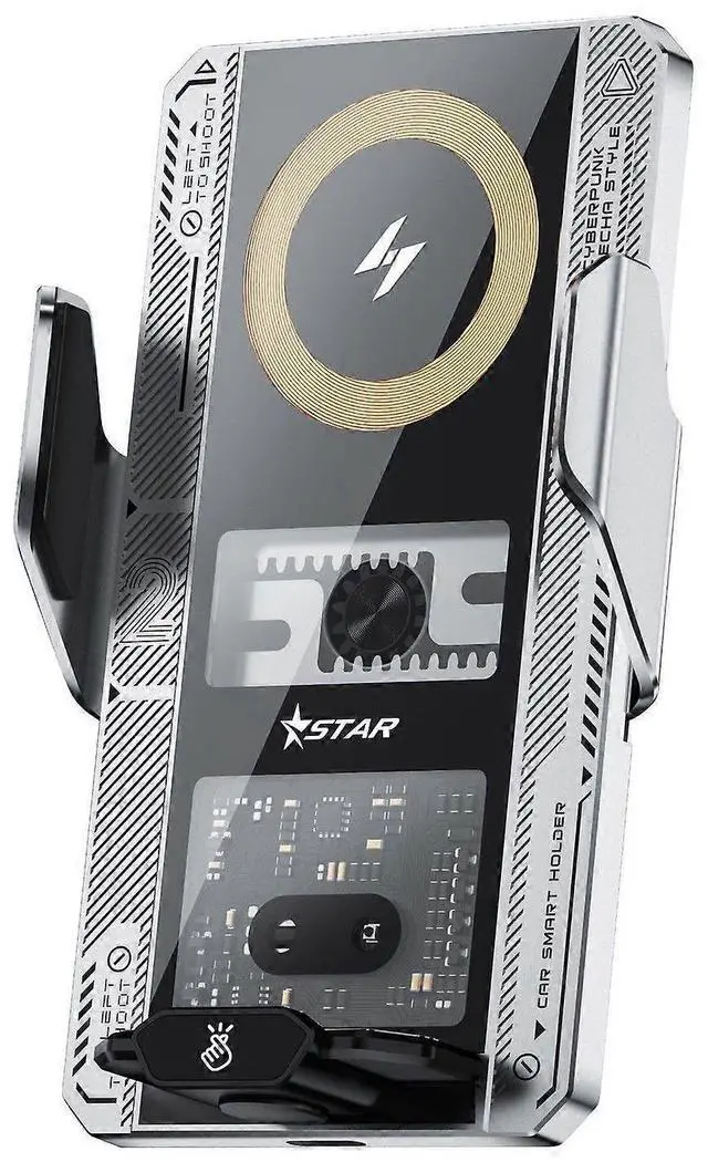 Main image of Ecocleanpath 66W Magnetic Car Wireless Charger & Phone Holder - Auto Open/Close, Fast Charging (Black)