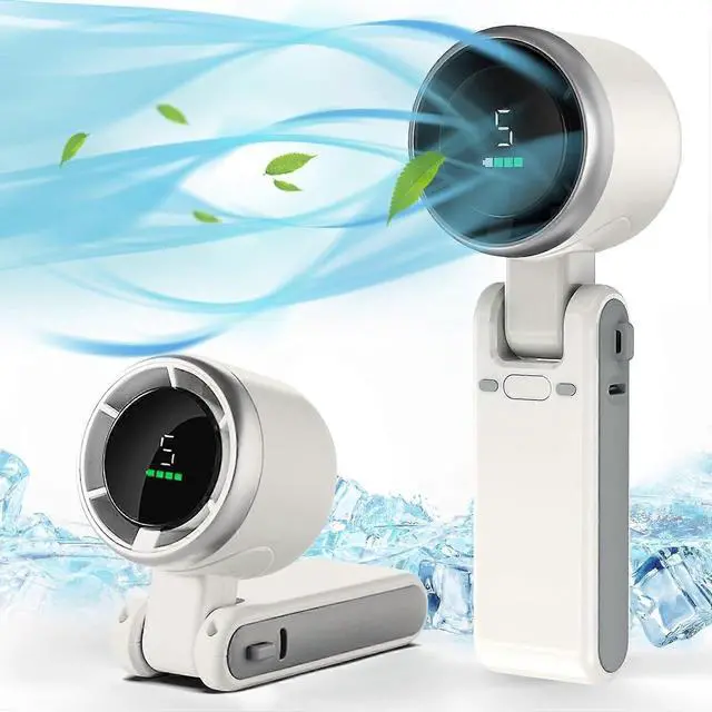 Main image of Ecocleanpath Portable Turbo Handheld Fan, 5-Speed 13550 RPM Cooling, Rechargeable Battery, White