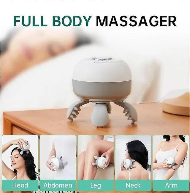 Alt view image 4 of 5 - Ecocleanpath Rechargeable Electric Scalp Massager for Hair Growth & Stress Relief, Waterproof Head & Body Massager, White