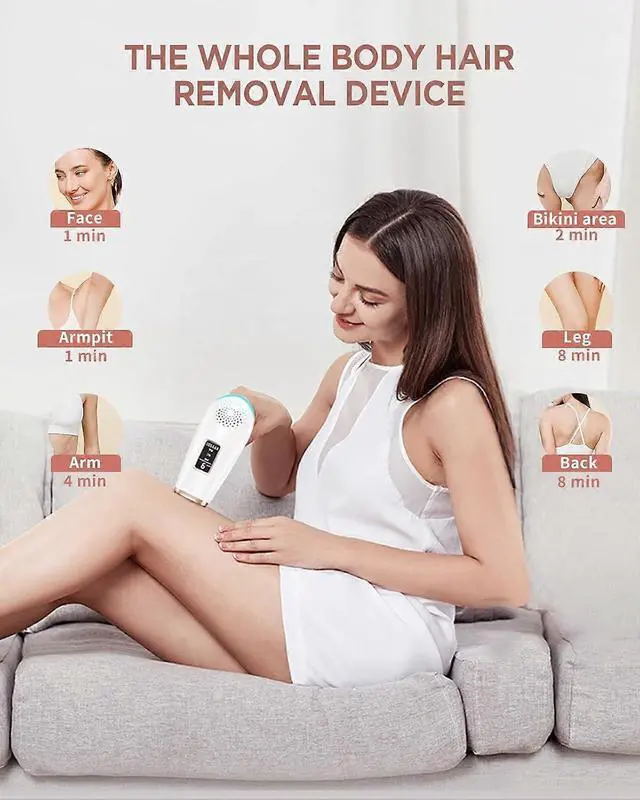 Alt view image 5 of 5 - Ecocleanpath 3-in-1 IPL Laser Hair Removal Device, 60% Faster with 9 Levels & Painless At-Home Use