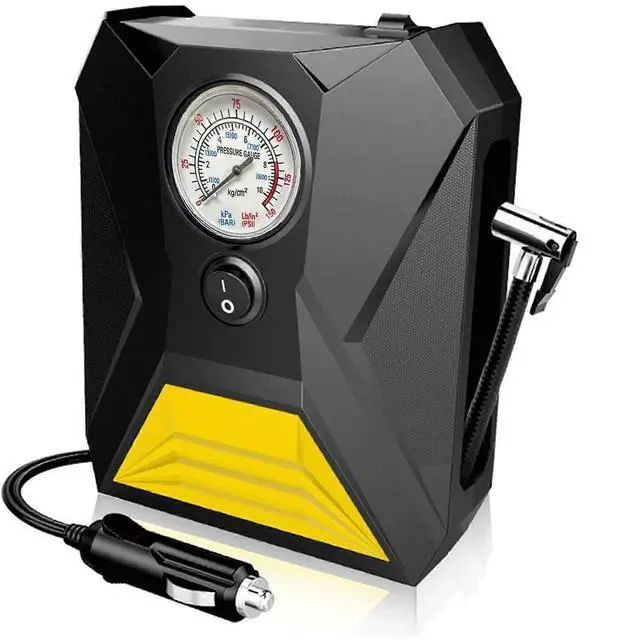 Main image of Ecocleanpath 12V Portable Tire Inflator Air Compressor with Pressure Gauge & LED Light, 150PSI for Car/Bike Tires