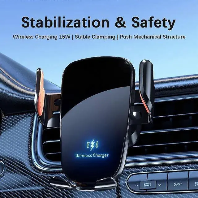 Alt view image 2 of 5 - Ecocleanpath 15W Fast Wireless Car Charger & Phone Mount for iPhone 15, Samsung - Black