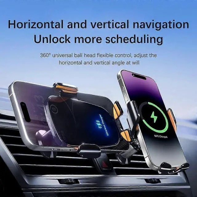 Alt view image 5 of 5 - Ecocleanpath 15W Fast Wireless Car Charger & Phone Mount for iPhone 15, Samsung - Black