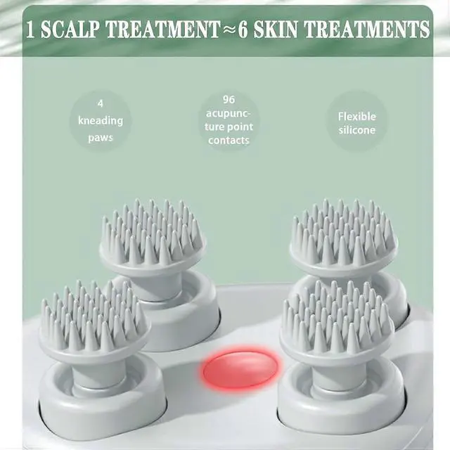 Alt view image 4 of 5 - Ecocleanpath Electric Pet Massager with 4 Silicone Heads, 3 Speeds for Dog & Cat Muscle Relaxation, USB Rechargeable, Water Resistant (White)