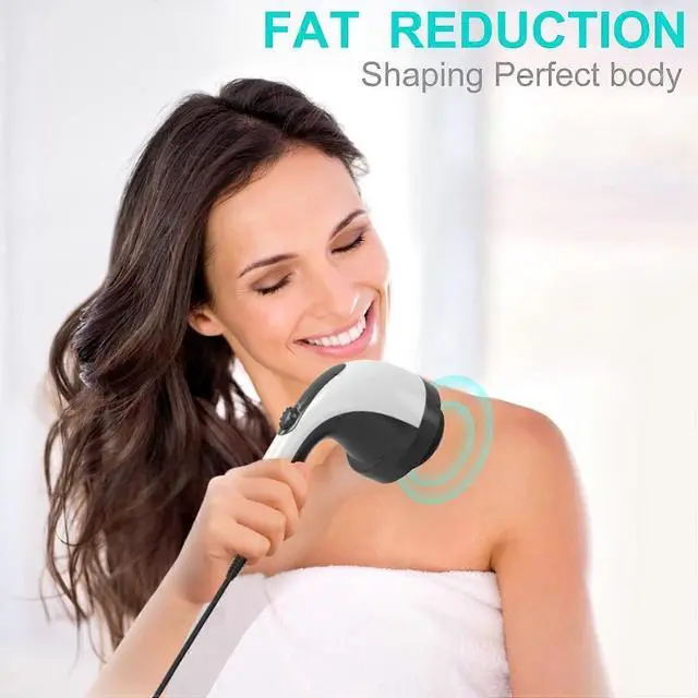 Alt view image 2 of 5 - Ecocleanpath Electric Back Massager Handheld - 4 Heads, 3000 RPM, Full Body Cellulite Massager (Black)